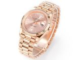 PPM Factory Rolex DD 2836/3255 Movement 18K Rose Gold President Band Pink Face Index Watch
